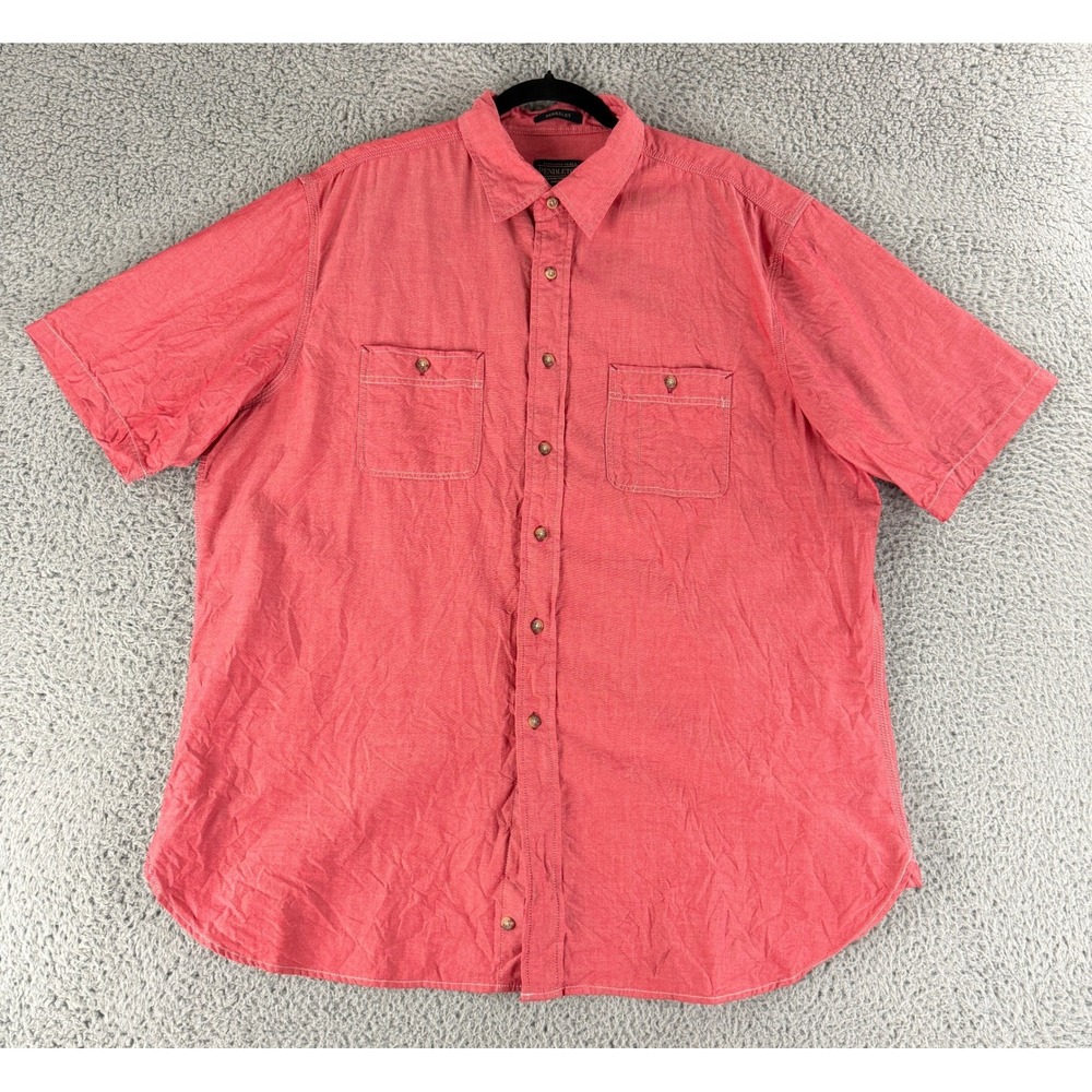 Pendleton Berkeley Button Up Shirt Mens XL Red Cotton Short Sleeve Two Pocket